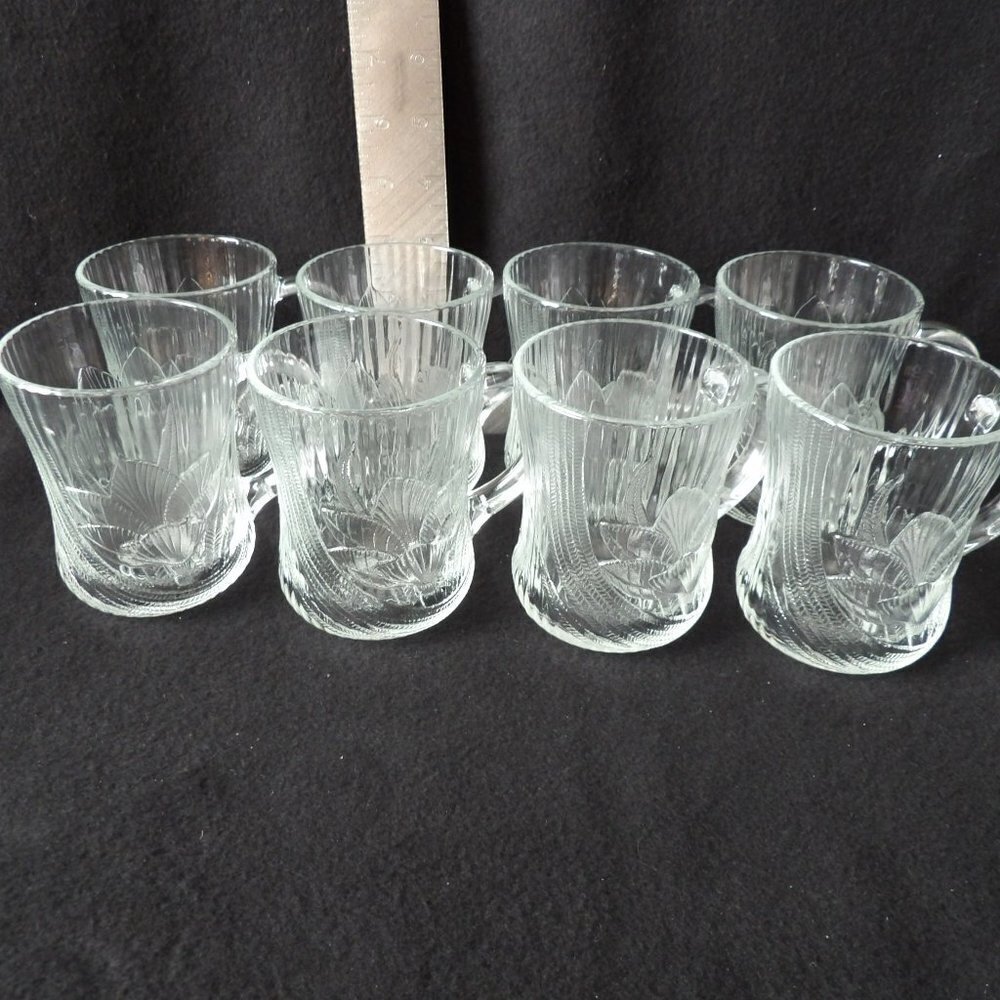 Rare Vintage Glcoloc France Glass Mugs (Set of 12) - Picture 4 of 4